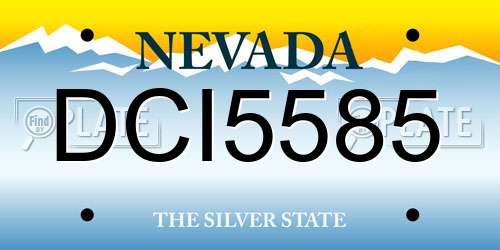 DCI5585 Nevada License Plate
