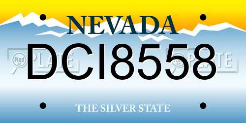 DCI8558 Nevada License Plate
