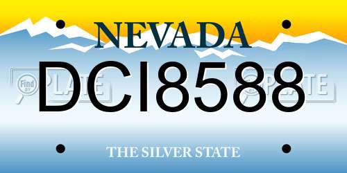 DCI8588 Nevada License Plate