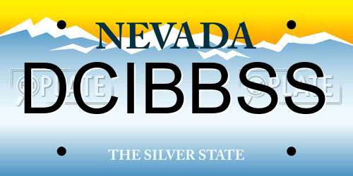 DCIBBSS Nevada License Plate