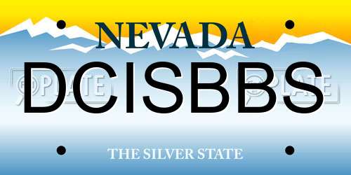 DCISBBS Nevada License Plate