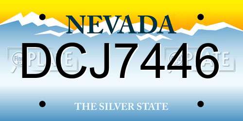 DCJ7446 Nevada License Plate
