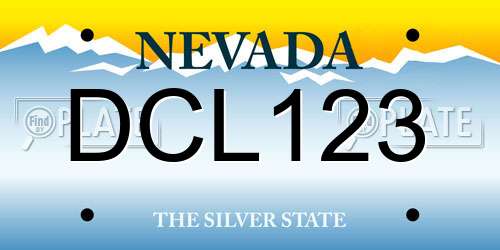 DCL123 Nevada License Plate