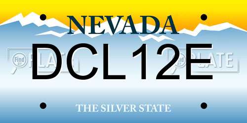 DCL12E Nevada License Plate