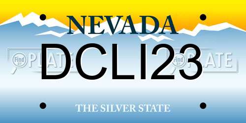 DCLI23 Nevada License Plate