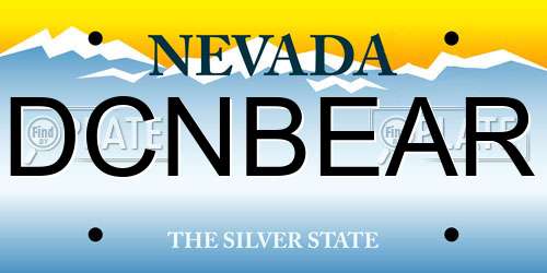 DCNBEAR Nevada License Plate