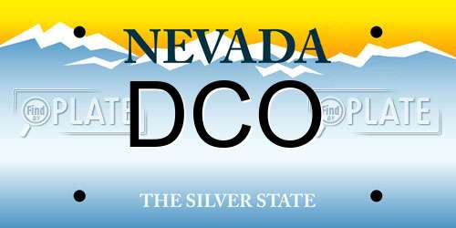 DCO Nevada License Plate