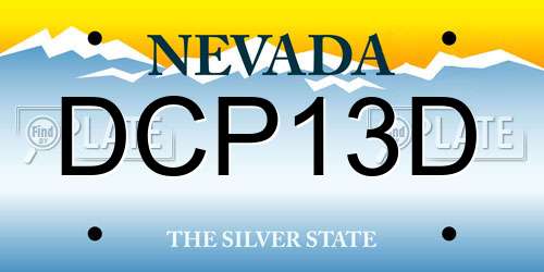 DCP13D Nevada License Plate