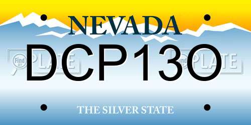 DCP13O Nevada License Plate