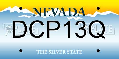 DCP13Q Nevada License Plate