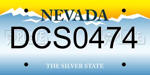 DCS0474 Nevada License Plate