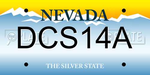 DCS14A Nevada License Plate