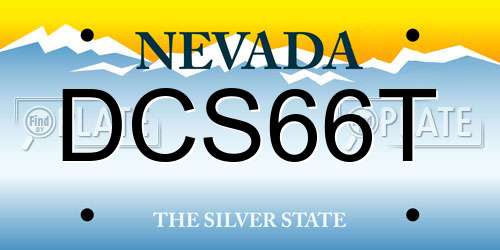 DCS66T Nevada License Plate