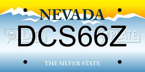 DCS66Z Nevada License Plate