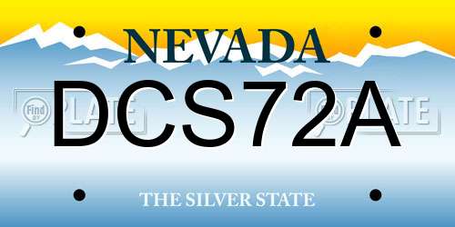 DCS72A Nevada License Plate
