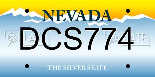DCS774 Nevada License Plate