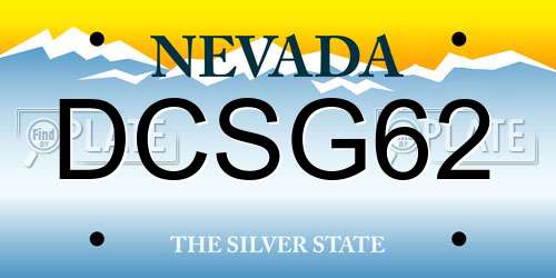 DCSG62 Nevada License Plate