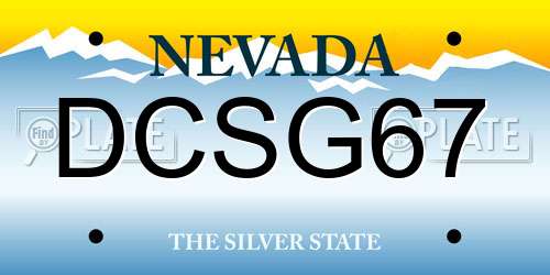 DCSG67 Nevada License Plate