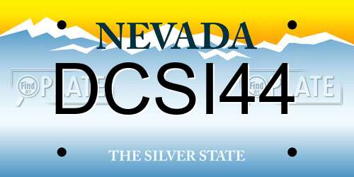DCSI44 Nevada License Plate