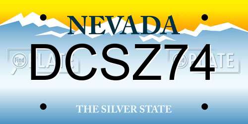 DCSZ74 Nevada License Plate