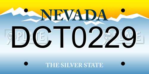 DCT0229 Nevada License Plate