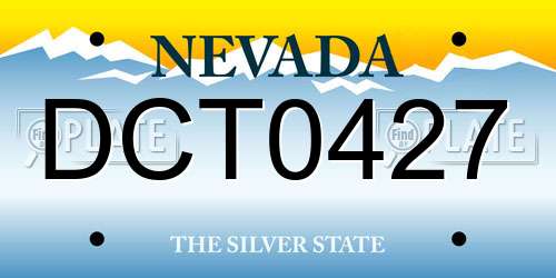 DCT0427 Nevada License Plate