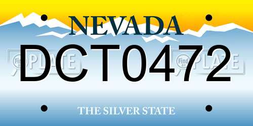 DCT0472 Nevada License Plate