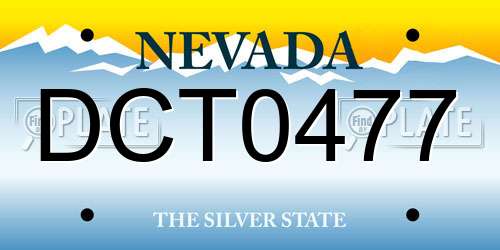 DCT0477 Nevada License Plate