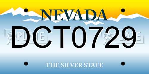 DCT0729 Nevada License Plate
