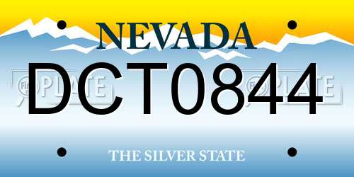 DCT0844 Nevada License Plate