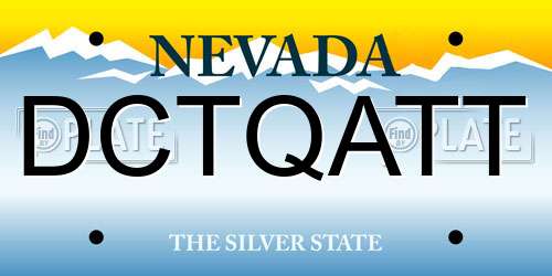 DCTQATT Nevada License Plate