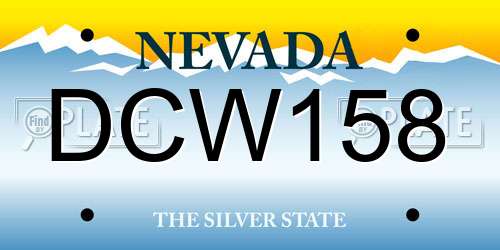 DCW158 Nevada License Plate