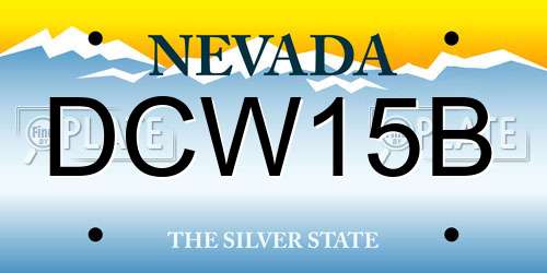 DCW15B Nevada License Plate