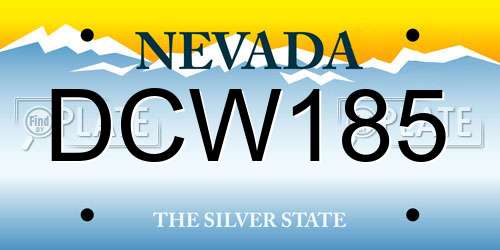 DCW185 Nevada License Plate