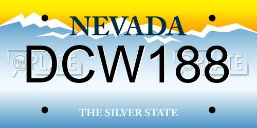 DCW188 Nevada License Plate