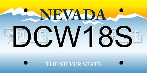 DCW18S Nevada License Plate