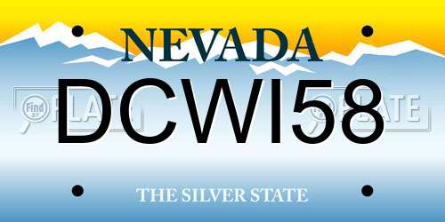 DCWI58 Nevada License Plate