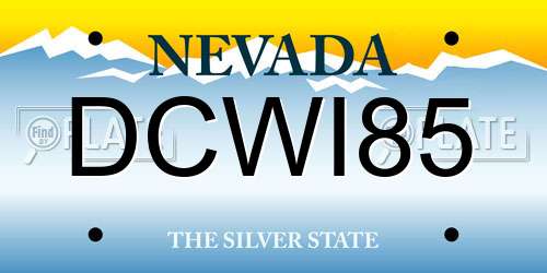 DCWI85 Nevada License Plate