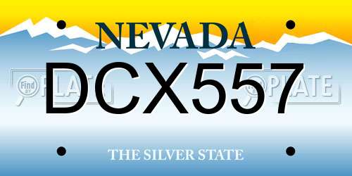DCX557 Nevada License Plate