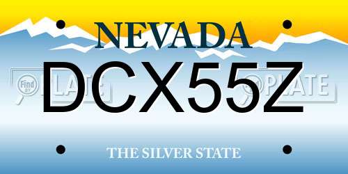 DCX55Z Nevada License Plate