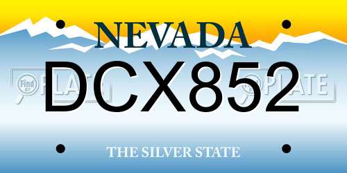 DCX852 Nevada License Plate