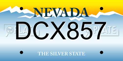 DCX857 Nevada License Plate