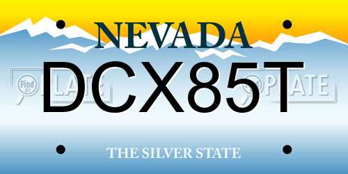 DCX85T Nevada License Plate