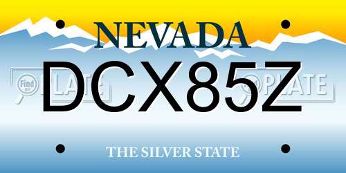 DCX85Z Nevada License Plate
