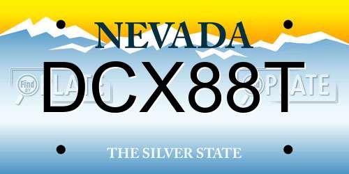 DCX88T Nevada License Plate