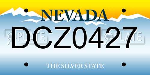 DCZ0427 Nevada License Plate