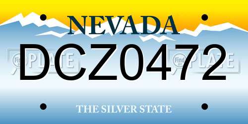 DCZ0472 Nevada License Plate