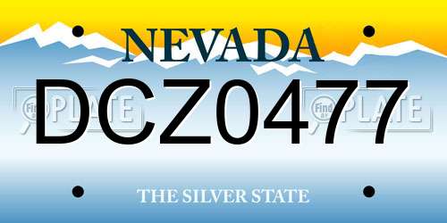 DCZ0477 Nevada License Plate