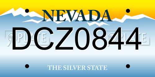 DCZ0844 Nevada License Plate