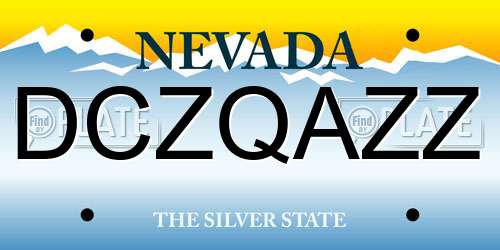 DCZQAZZ Nevada License Plate